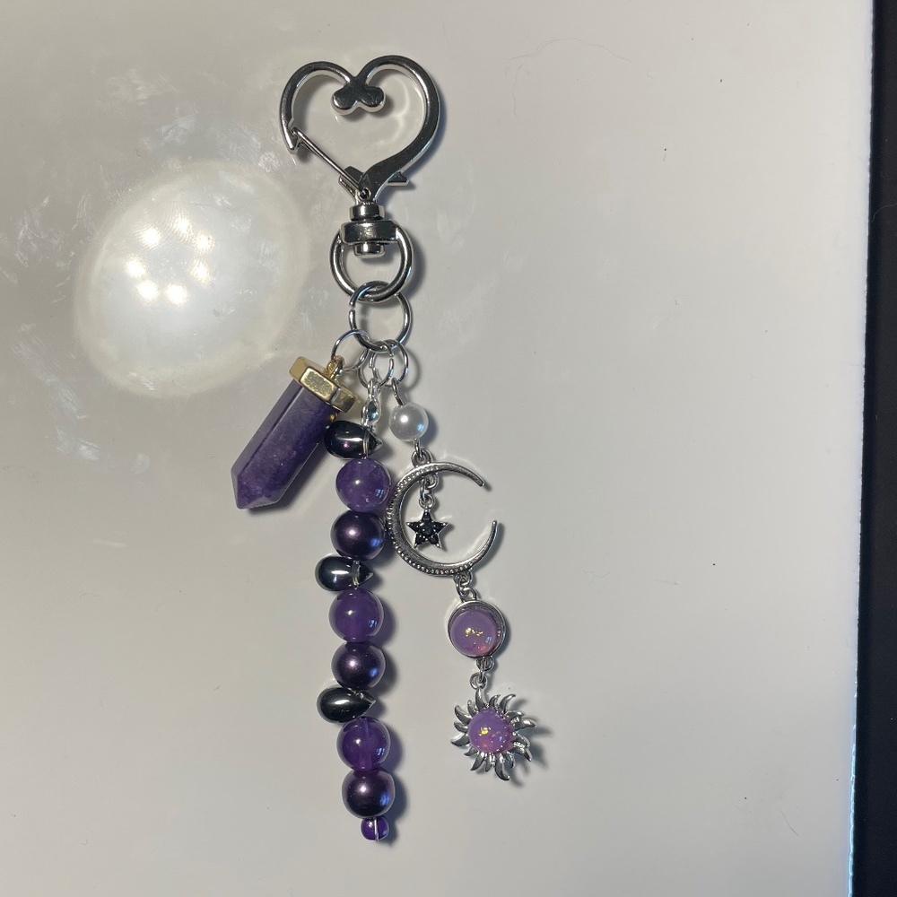 Purple Moon Key Charm